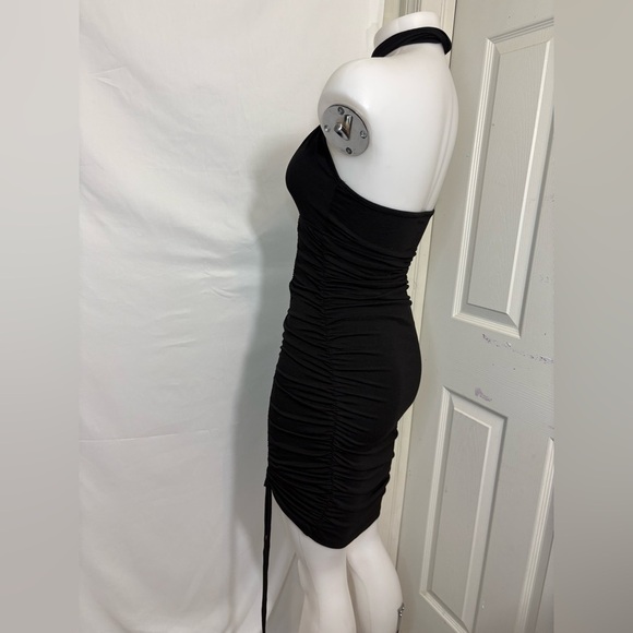 SHEIN Black Ruched One-Shoulder Dress - Picture 3 of 5
